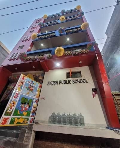 The Ayush Public School building in Sadatpur, Delhi