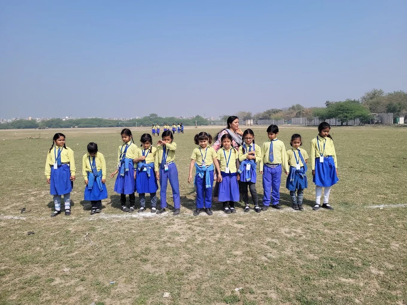 The little ones at their first sports day at Ayush Public School