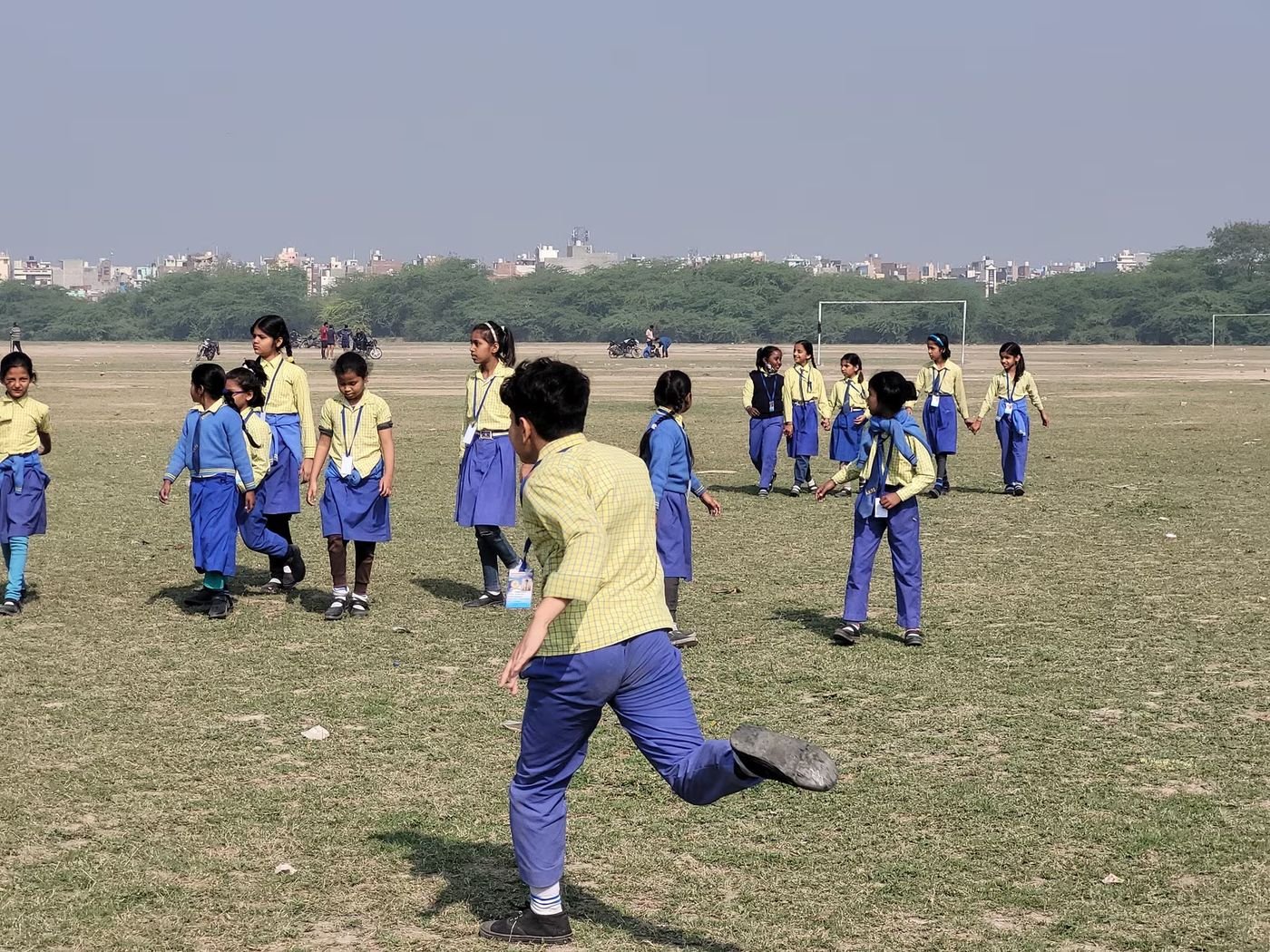 Games period on the open ground at Ayush Public School